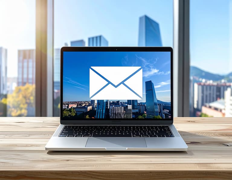 Bureau moderne à Lyon avec vue sur le quartier d'affaires, illustrant la recherche d'emails d'entreprises en Auvergne-Rhône-Alpes