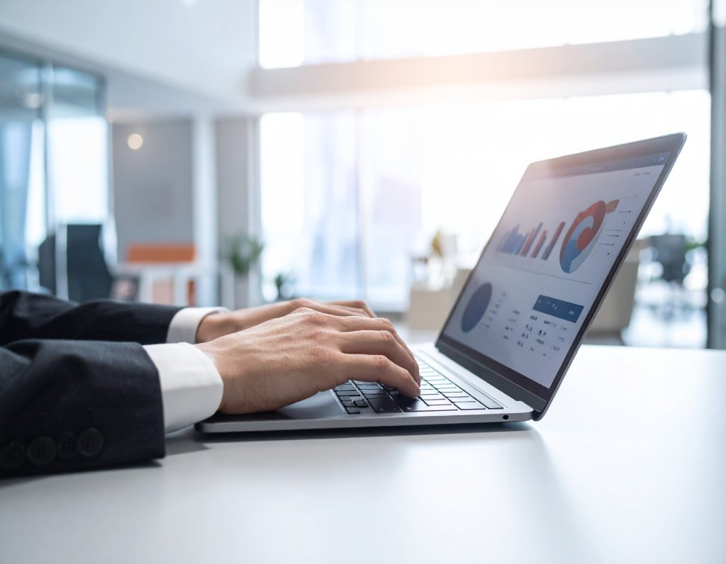 Gros plan sur l'utilisation d'un outil numérique pour trouver des contacts d'entreprises dans le Grand Est