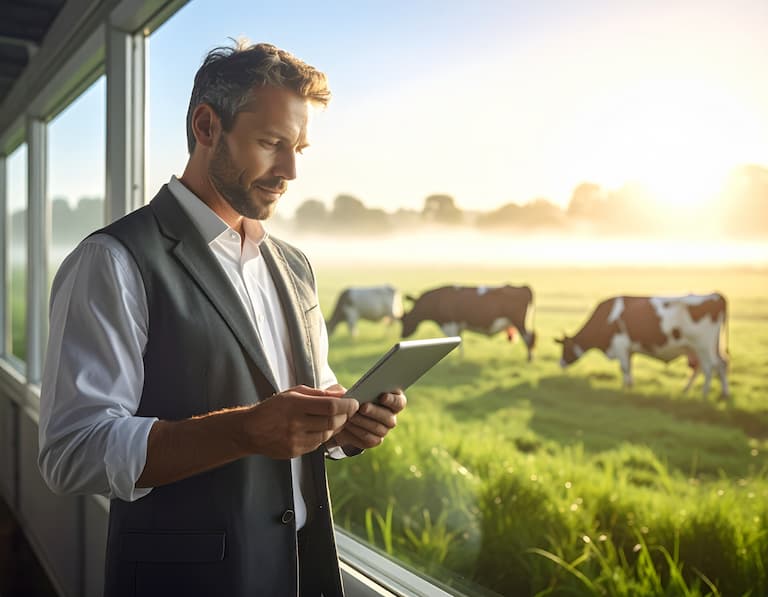 Professionnel du secteur agro-alimentaire en Normandie, alliant innovation technologique et environnement rural