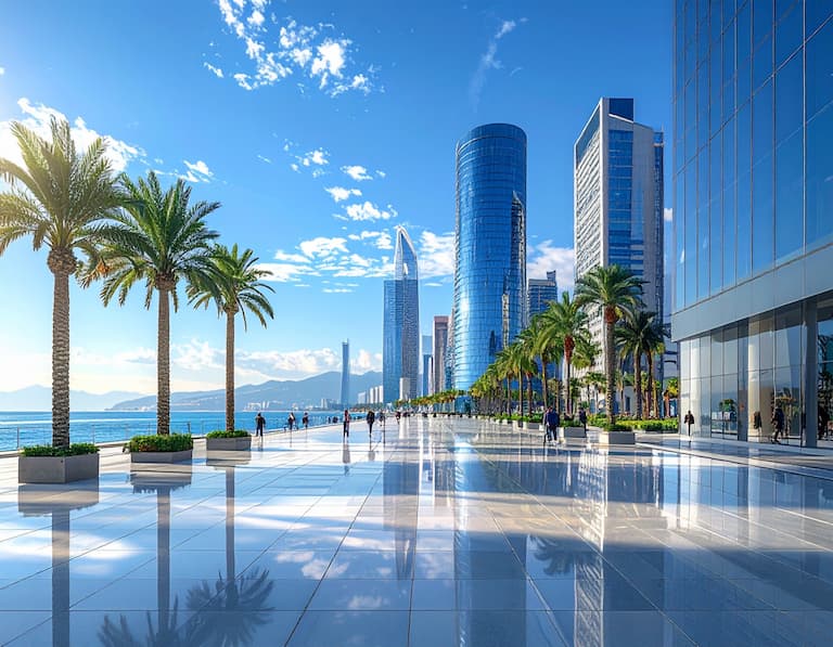 Quartier d'affaires Euroméditerranée à Marseille, symbolisant le dynamisme économique et maritime de la région