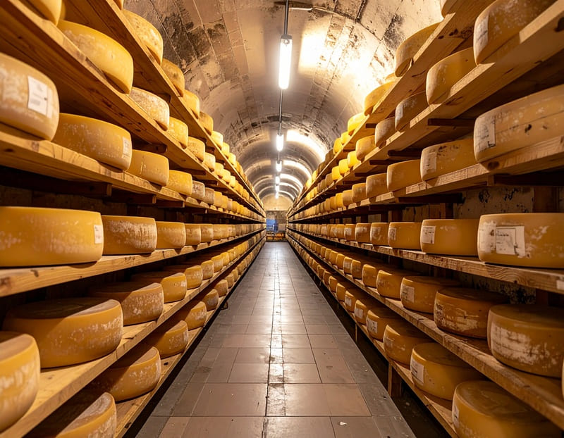 Cave d'affinage de comté, filière fromagère emblématique du Jura